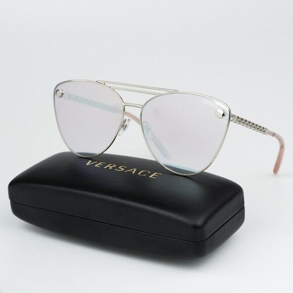 NEW Versace VE2267 10007V Silver Pink Mirror White Pilot Unisex Sunglasses main image 10